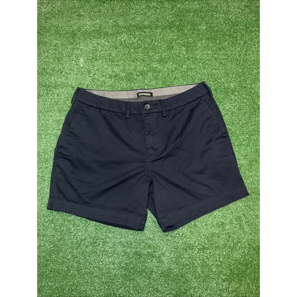 Express Men's Size 33 Navy Cotton Chino Shorts 6